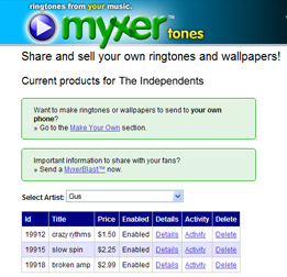 Myxer screen shot